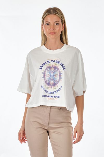 ONLY Lina Women's White T-Shirt ( 15290576 -Cd)