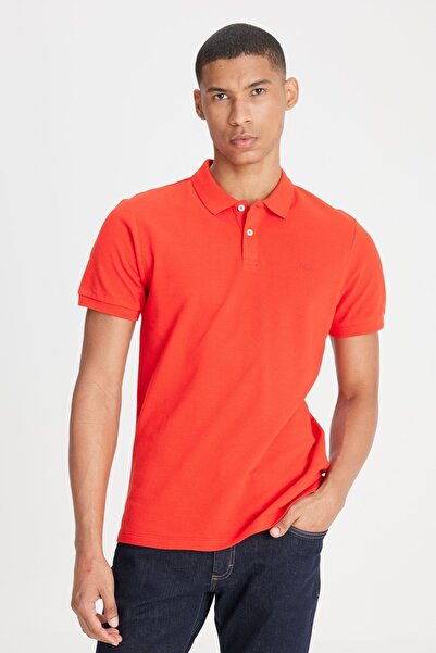 Lee Polo Neck T-Shirt Coral
