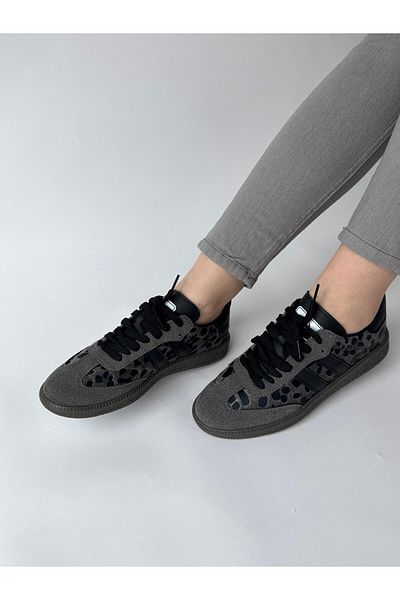 Cappmoda AYK-1014 Pantofi cu dungi SMB cu leopard afumat