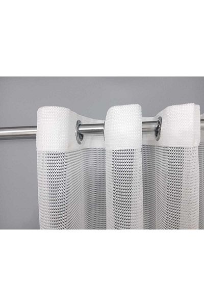 farbateks White Mesh Rustic Tulle Curtain Eyelet Curtain Rustic Tulle Curtain