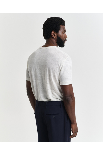 Gant Erkek Krem Regular Fit Bisiklet Yaka T-Shirt