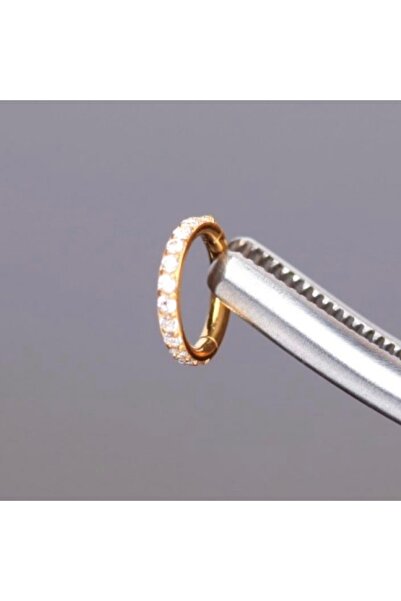 Bylin Cerrahi Çelik Taşlı, Kilitli Halka Piercing -Tragus,Rook,Helix,Helix Fo...