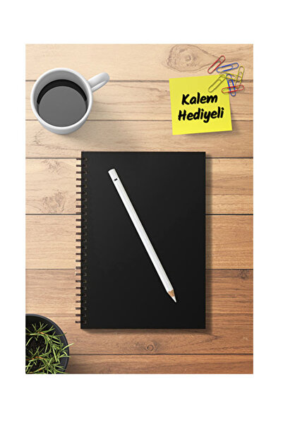 ASYAS HOME Siyah Yapraklı Defter Spiralli 14x20 20 Yaprak 40 Sayfa Ve Beyaz K...