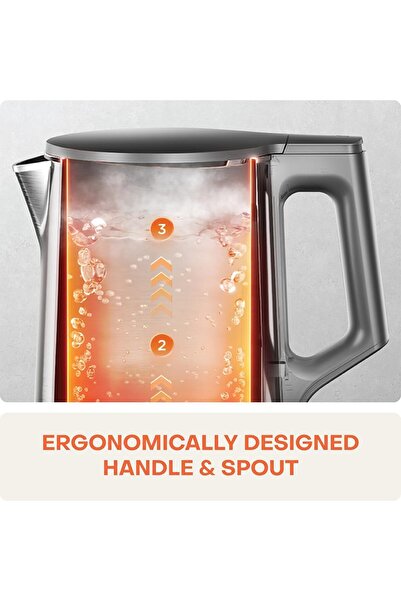 Nutricook Stainless Steel Electric Kettle 1.7L, 1800W, Patented U-Shaped Rust Resistant Interior