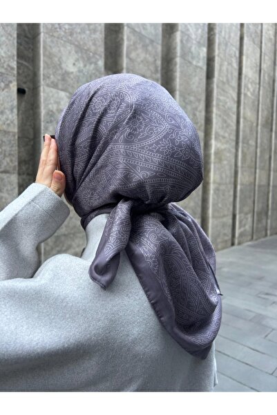 Qalortex Scarf Pamuklu Soft İnci Desen Eşarp-Vizon