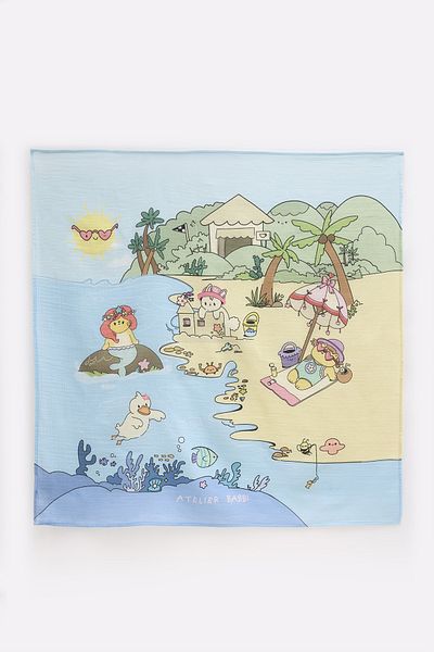 Atelier Babbi Double Layer Muslin Blanket - Sahil/Girl 100X100Cm