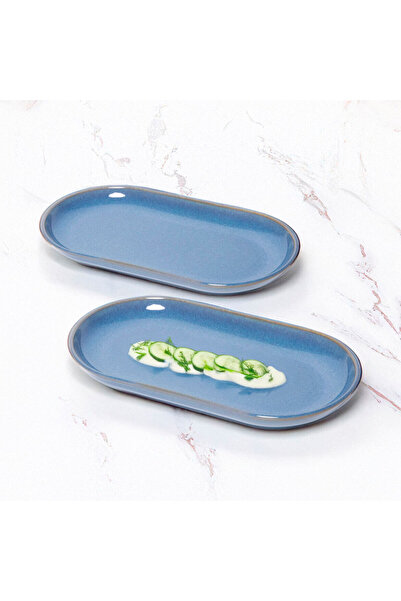 Güral Porselen Güralporselen Valeron Kayak Plate 25X15 cm 2 Pieces Marine 970