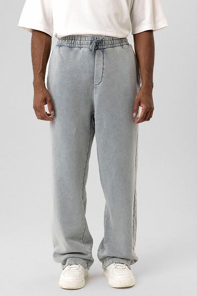 VAMOSCLO Γκρι Premium Washed Baggy Sweatpants