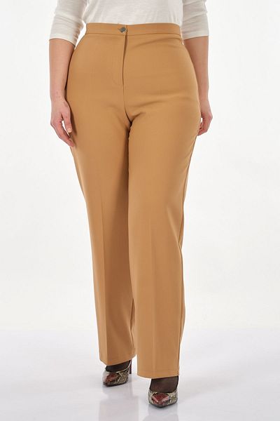 Gala-Xi Plus Size Wide Leg Camel Women's Trousers22212001038