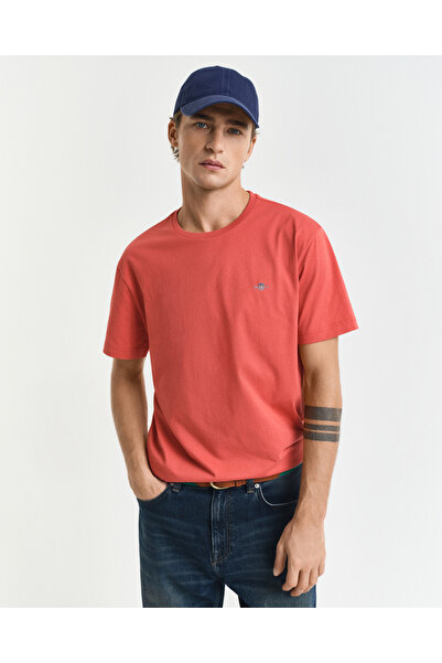 Gant Erkek Kırmızı Regular Fit Bisiklet Yaka T-Shirt