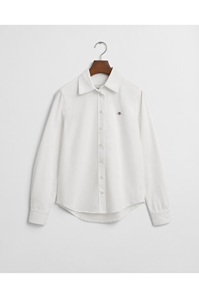 Gant Kadın Beyaz Regular Fit Klasik Yaka Gömlek