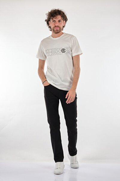 Ecer Велосипедна комір з принтом Біла чоловіча футболка 65682212