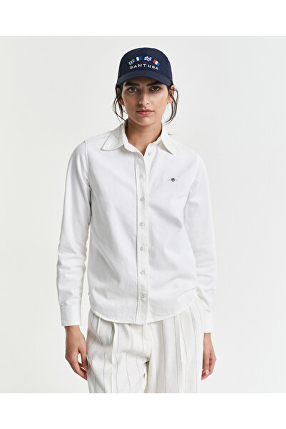 Gant Kadın Beyaz Regular Fit Klasik Yaka Gömlek