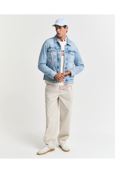 Gant Erkek Mavi Regular Fit Klasik Yaka Denim Ceket
