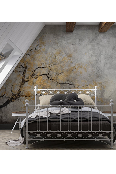 dreamwall Sonbahar Temalı Ağaç Desenli Duvar Kağıdı -Isı ve Ses Yalıtımı Yırtılmaz