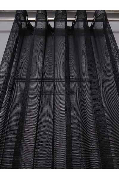 farbateks Black Mesh Rustic Tulle Curtain Eyelet Curtain Rustic Tulle Curtain