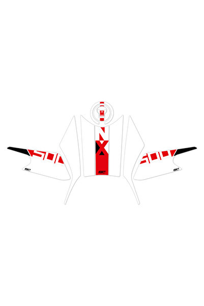 GP KOMPOZİT GP Kompozit Honda NX 500 2025 Uyumlu Tank Pad Seti Beyaz-Kırmızı