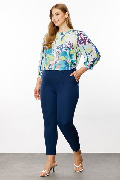 Ekol Minimalist Midi Women's Trousers - High Waist, Comfortable, Stylish