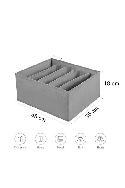 Venita Home 5 Compartment Foldable Pants Shirt Sweater Organizer Storage Box Organizer, Closet Organizer
