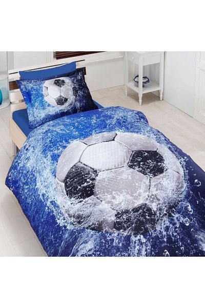First Choice 1 person 3D digital bed linen, 100% satin cotton, Desire, soccer ball