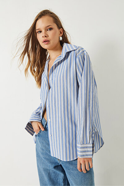 Bianco Lucci Cămașă de damă, în dungi, obișnuită, din viscoză 4766 60283101