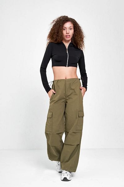 1blood Khaki Green Unisex Cargo Pocket Tactical Pants