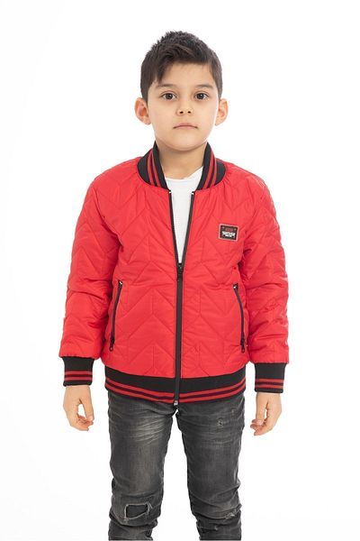 Montland Sports Boy's Red College Collar Lined Water and Windproof Zippered Pocket Coat Jacket