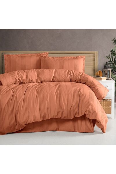 Clasy Lenjerie de pat jacquard ranforce, Clasy Home, Arakis V2 Caramiziu