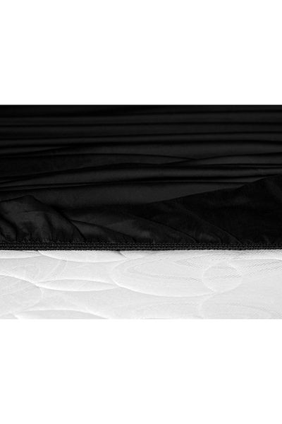 Madame Coco Ciel King Size Plus 100% Cotton Elastic Satin Sheet - Black