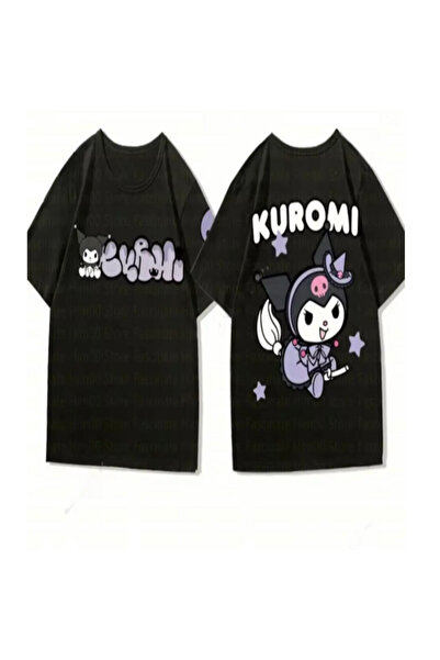 Minga London Tricou oversize Kuromi Flying Purple negru - Mingalondon