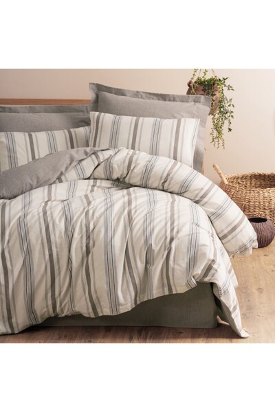 Cotton Box Lenjerii cu dungi de pat dublu, Forta Naturii, Neoma Vizon