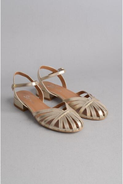 SEÇ KUNDURA Genuine Leather Women's Shoes - Select 024, Gold, 3cm Heel Height