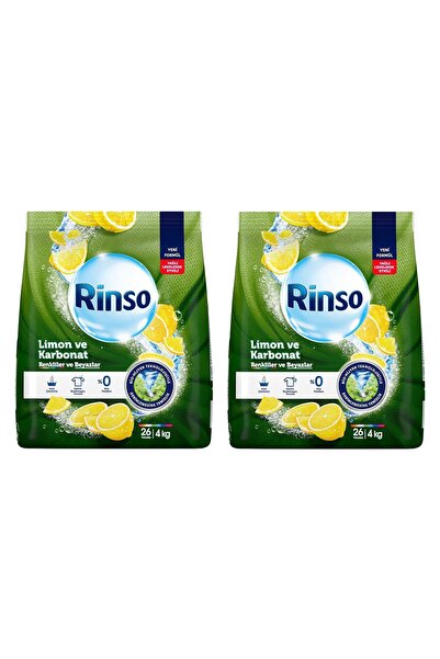 Rinso Limon ve Karbonat 4 kg Renkiler ve Beyazlar Toz Deterjan x 2 Adet