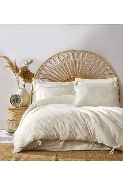 Şaheser Lenjerie de pat jacquard ranforce, Saheser, Lucca Crem