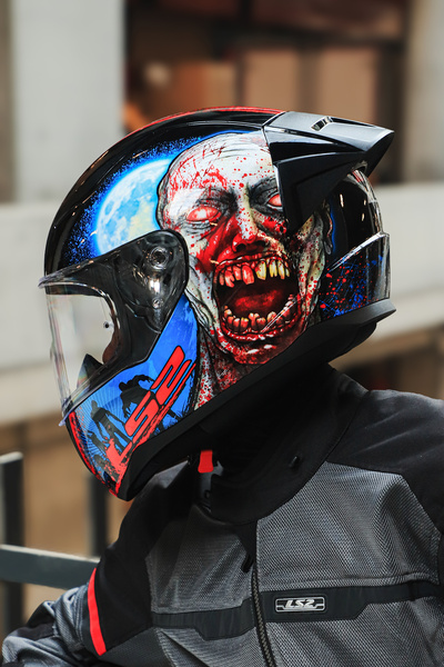LS2 RAPID 2 RACE ZOMBIE SİYAH-KIRMIZI KASK