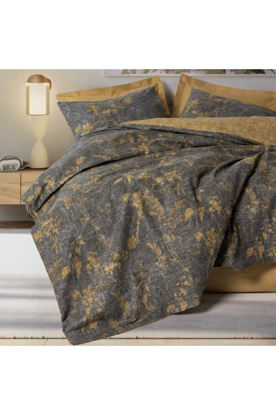 Cotton Box Lenjerie pat dublu cu flori si frunze, bumbac 100% ranforce, Cotto...