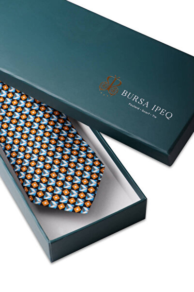 Bursa İpek Turquoise Patterned Silk Tie