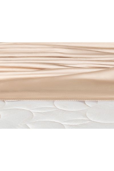 Madame Coco Beige Ciel King Size Satin Bed Sheet 100% Cotton Elastic