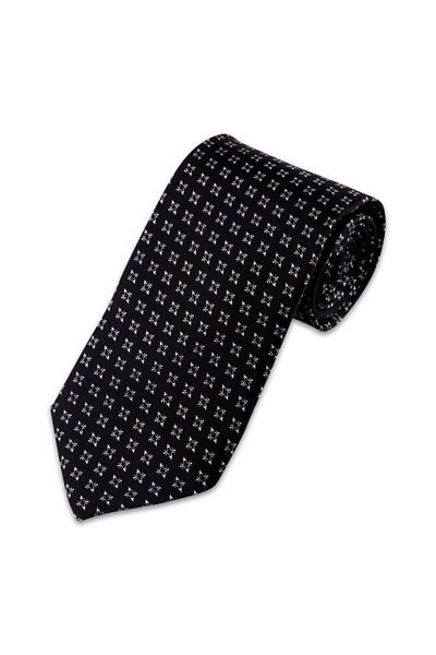 Bursa İpek Black Patterned Silk Tie