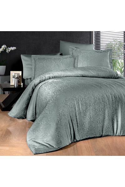 First Choice Luxury double bed linen jacquard satin 6 pieces, First Choice, Misra Verde