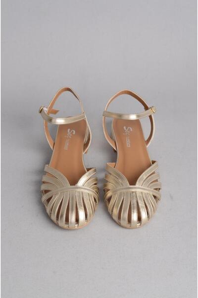 SEÇ KUNDURA Genuine Leather Women's Shoes - Select 024, Gold, 3cm Heel Height