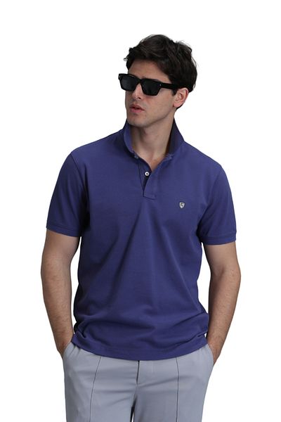 Lufian Laon Men's Attire for Slim Fit Purple Smart Polo T-Shirt