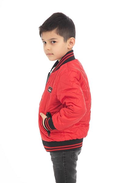 Montland Sports Boy's Red College Collar Lined Water and Windproof Zippered Pocket Coat Jacket