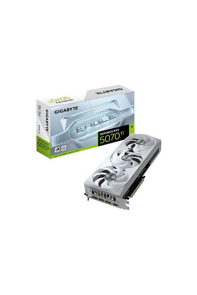 Gigabyte بطاقة Geforce RTX 5070 Ti Eagle OC Ice سعة 16 جيجابايت RGB 256 بت DLSS 4 NVIDIA GV-N507T EagleOC Ice