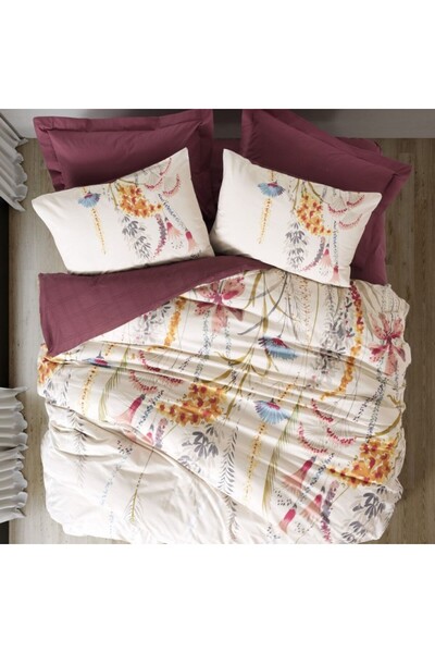 Cotton Box Lenjerie pat dublu cu motive florale, bumbac 100% ranforce, Cotton...