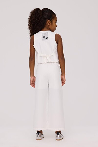 Tyess Bg Store White Vest for Girls