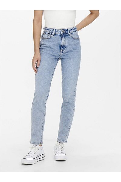 ONLY Pantaloni de damă, albastru deschis, cu talie înaltă, slim fit 15248715
