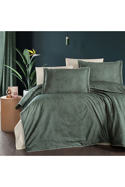 First Choice Luxury premium satin bed linen La Romano, First Choice, Marlene, Green with cream