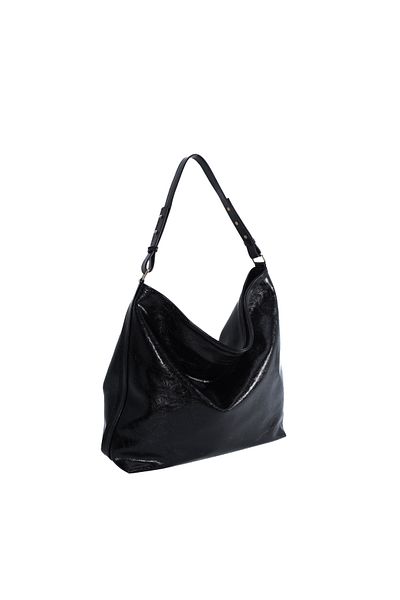 Sun Pieces Medison Black Faux Leather Tote Shoulder Bag