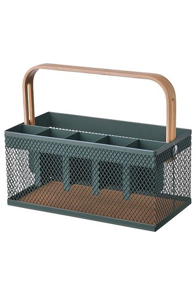 IKEA VIMPELFISK Cutlery Holder, Bamboo/Grey-Turquoise – Stylish & Functional Kitchen Organizer